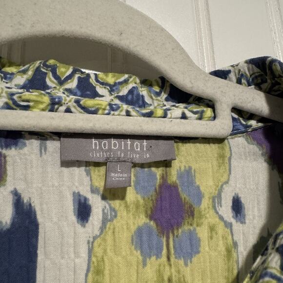 Habitat Floral Ikat Cotton Tunic Top Size Large - Picture 4 of 6